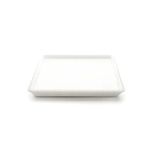 GET M1010SQ-NW Tray, 10" x 10" x 1"H Square White Melamine, Beaded Edge, Break/Chip/Stain Resistant