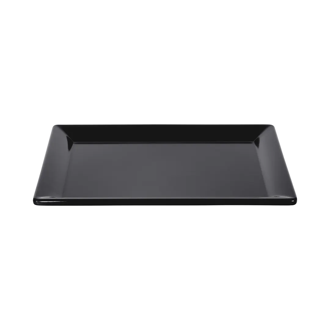 GET M1058-B Elite Global Solutions Platter, 10-1/2"L x 8-3/4"W x 3/4"H, Rectangular, Melamine, Black