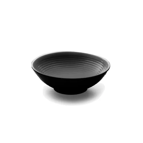 GET M10RG3-B Bowl, 1-3/4 Qt (56 Oz) 10" Dia x 3" H, Black Melamine, Break/Chip Resistant