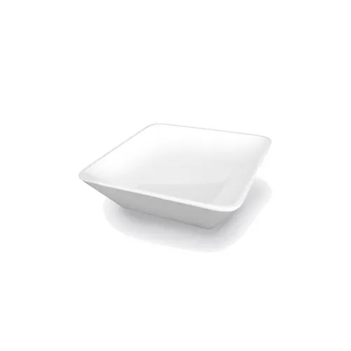 GET M10SQ-NW Bowl, 2‑1/4 Qt (72 oz) 10"x3" H, Square White Melamine, Break/Chip/Stain‑Scratch