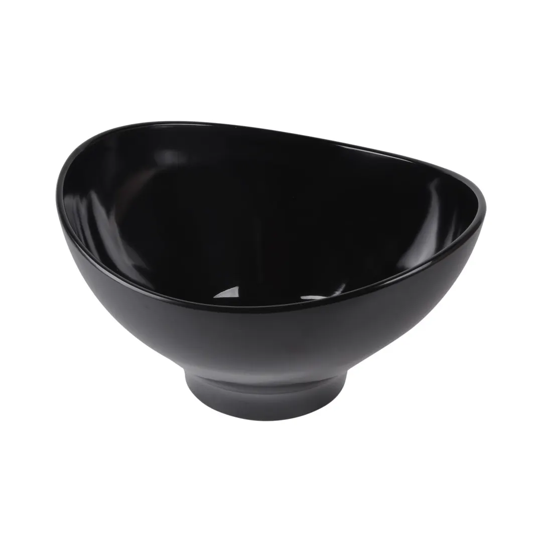 GET M115OV-B Bowl, 4 Qt (128 Oz), 11.5"L x 10.5"W x 6"H Oval Melamine Black