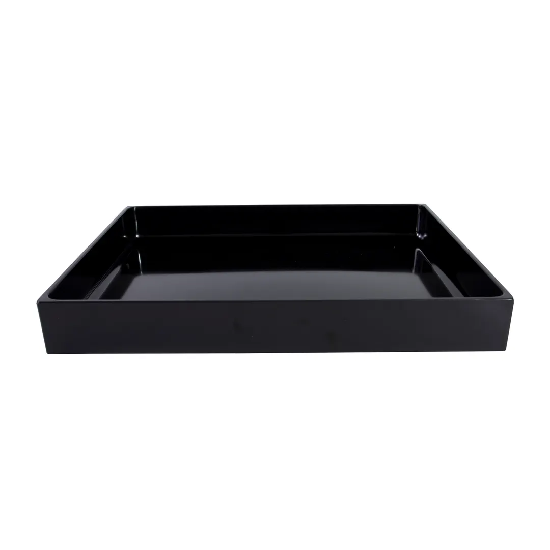 GET M12152-B Food Bin, 15" x 12" x 2", Black Melamine, BPA‑Free, Dishwasher Safe, Break‑Resistant