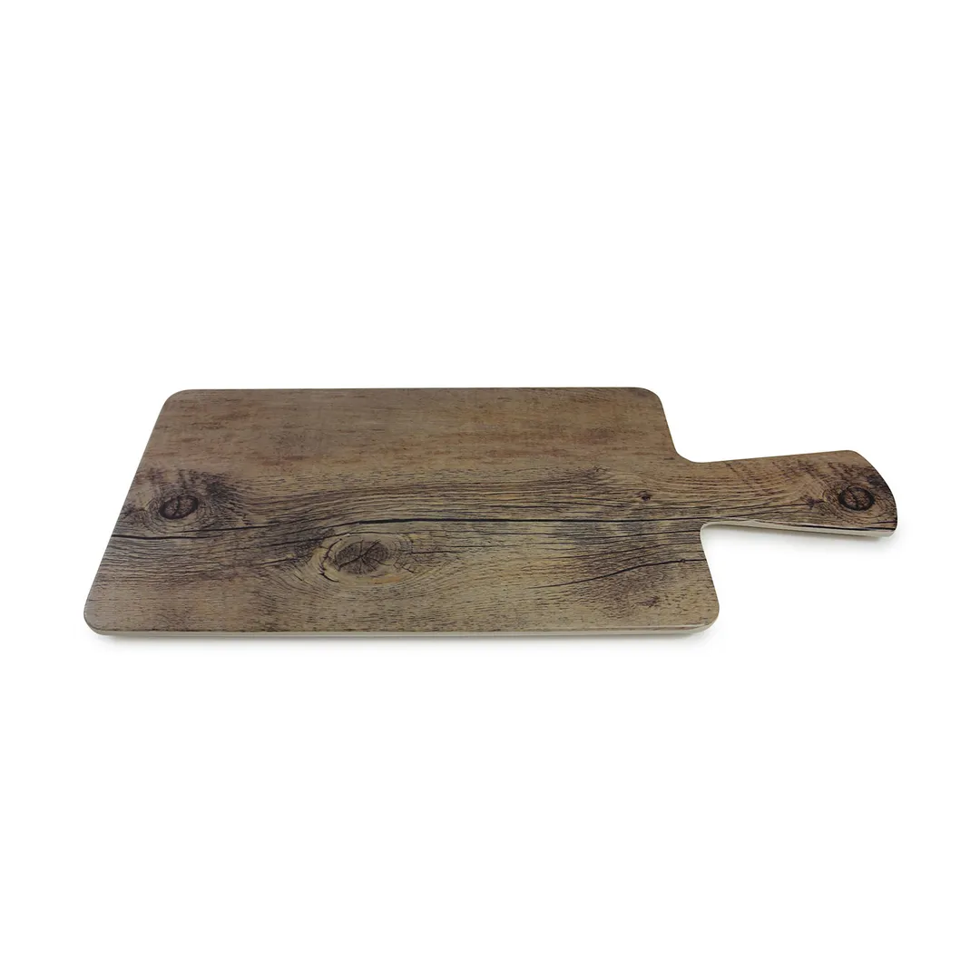 GET M127RC-DW Melamine Serving Board, 12" x 7" x 0.5", Faux Driftwood, Handle, Dishwasher‑Safe