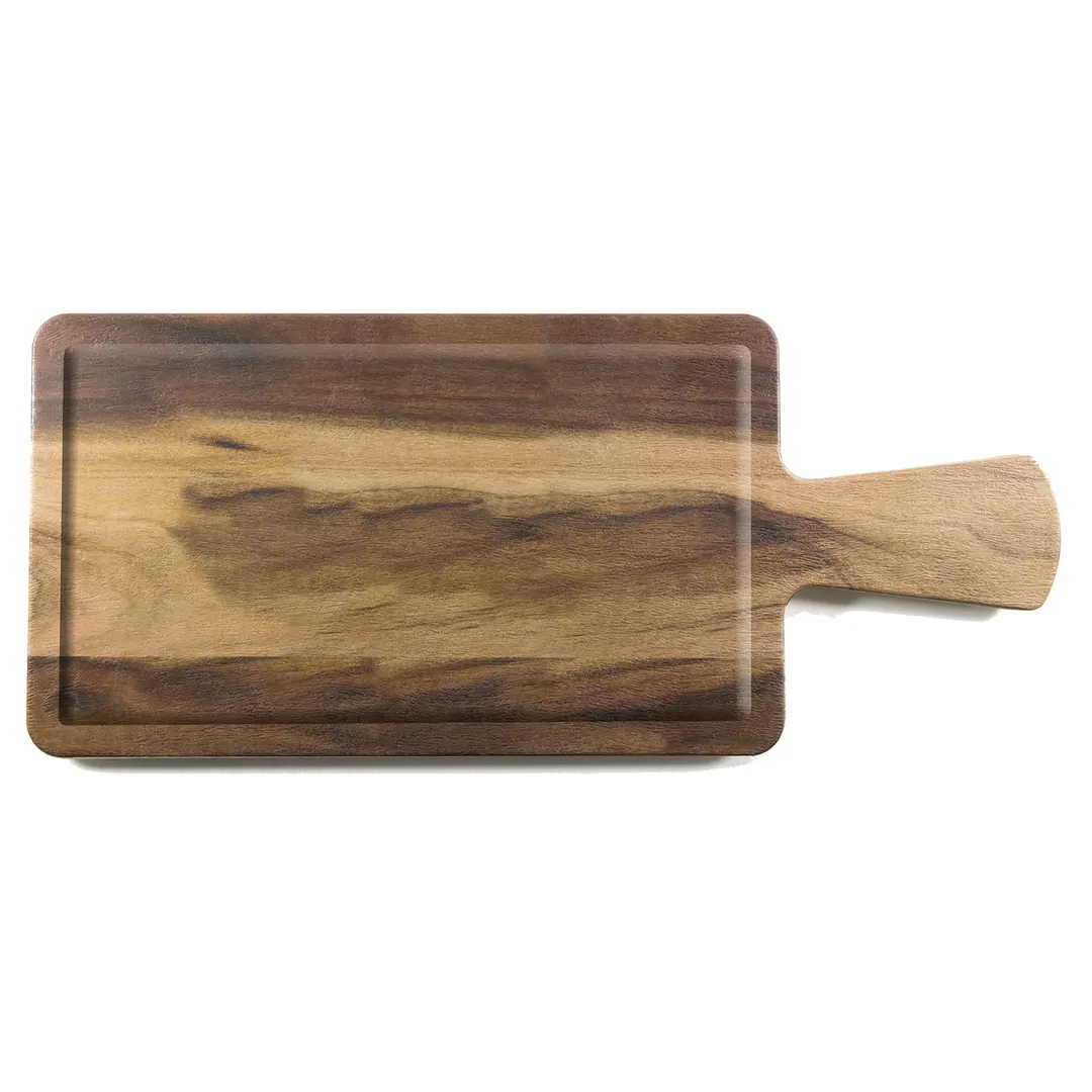 GET M127RCFP-HW Melamine Serving Board, 12" x 7" x 1/2" H, Faux Hickory, Break & Chip Resistant