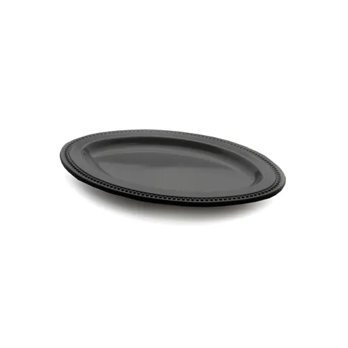 GET M128OV-B Elite Global Solutions Platter, 12"L x 8-1/2"W x 1"H, Oval, Melamine, Black
