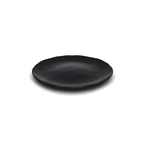 GET M12P-B Elite Global Solutions Plate, 12" Dia. x 1"H, Round, Organic Edged, Melamine, Black
