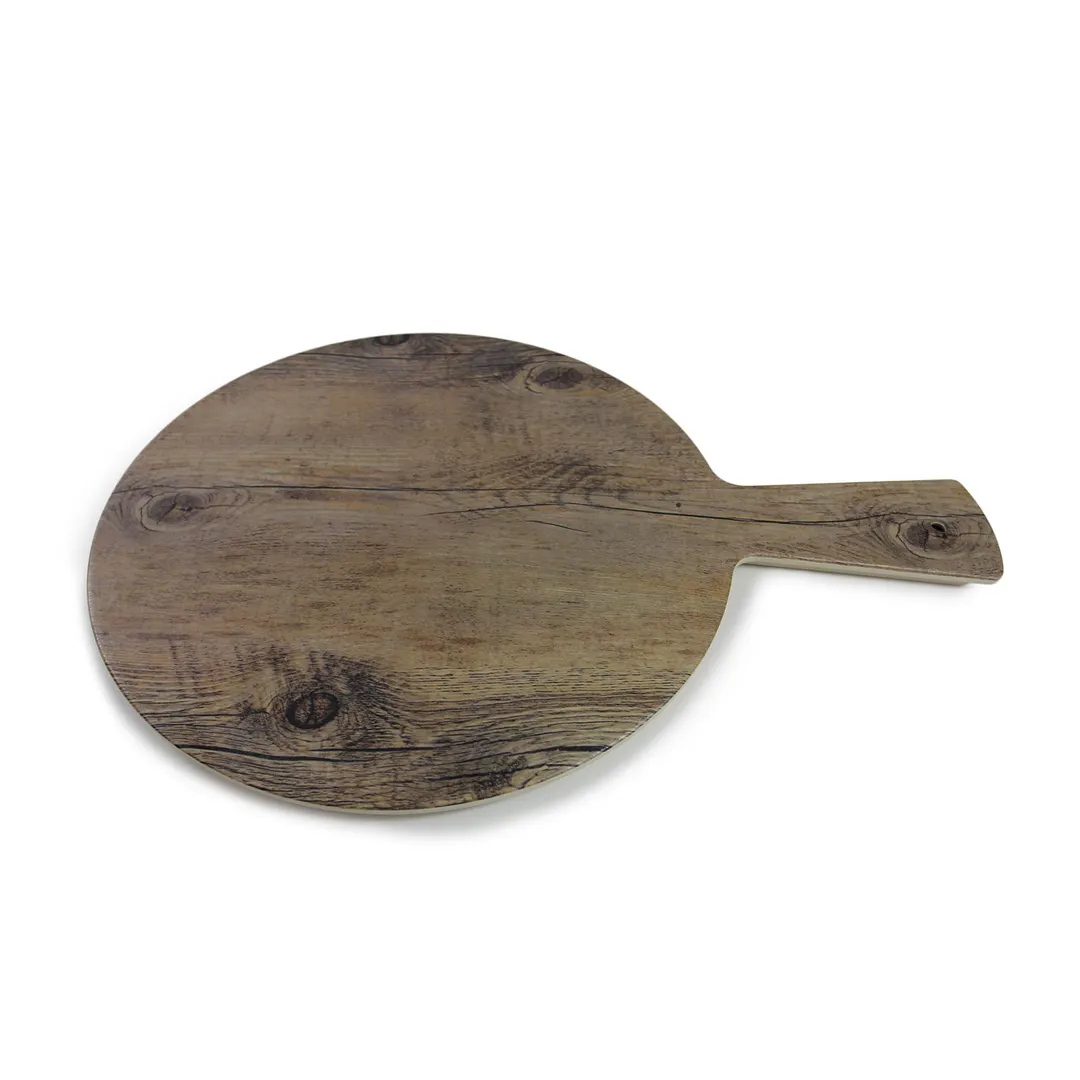 GET M12RW-DW Melamine Serving Board, 12" Dia. x 1/2"H, Round, Faux Driftwood Finish