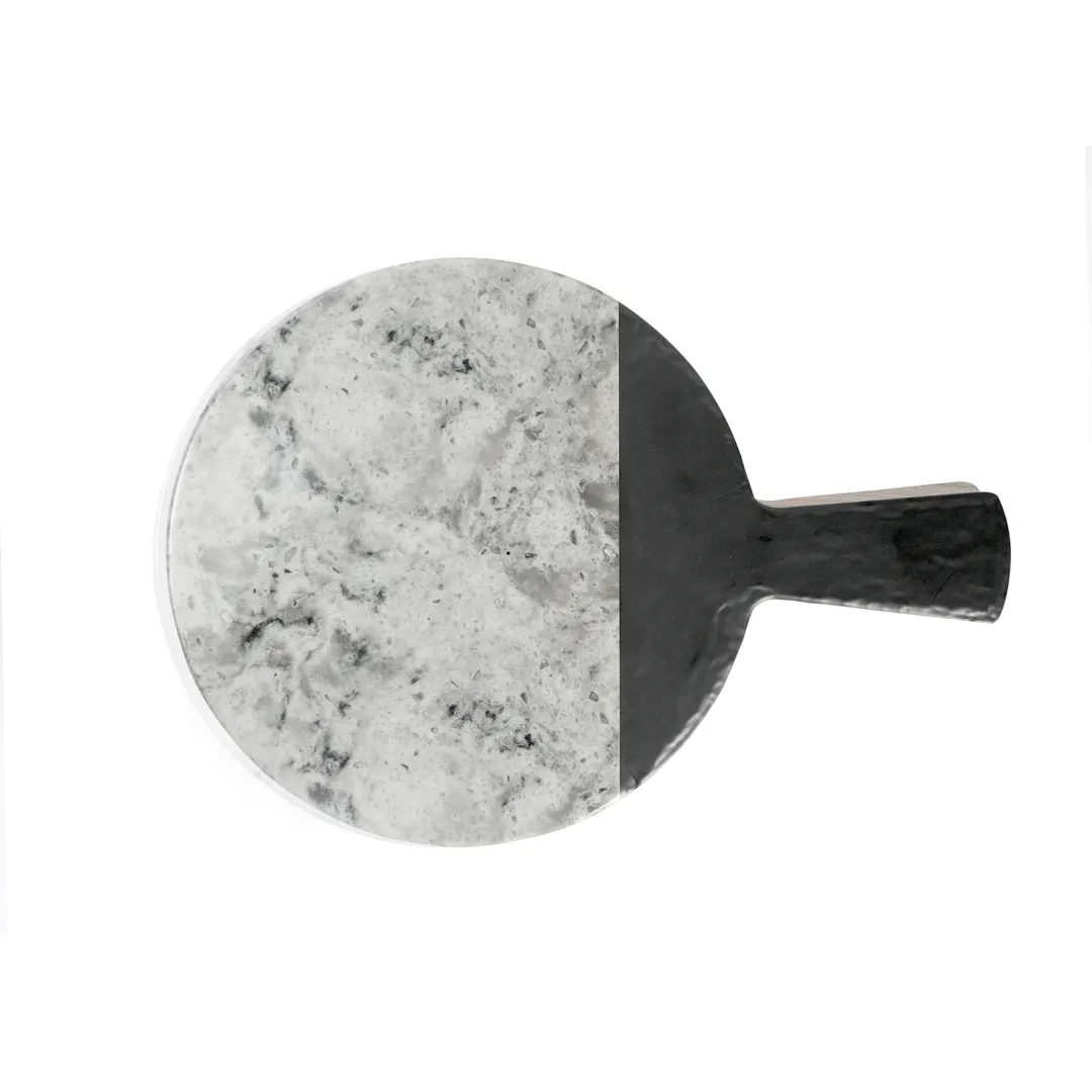 GET M12RWSM-BH - 12" Melamine Serving Tray, 1/2" H, 5" Handle, Slate, Dishwasher‑Safe