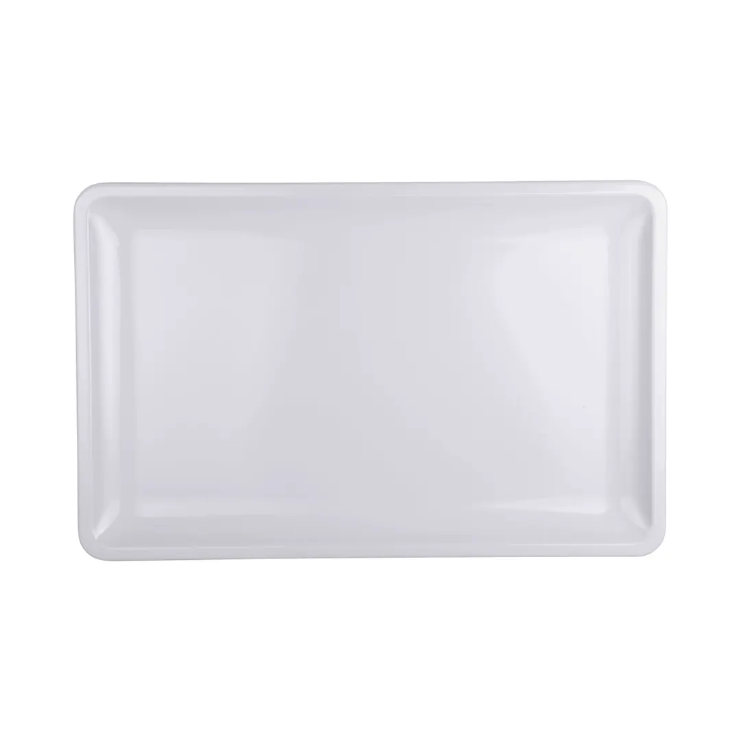 GET M1320-W Serving Platter, 20"L x 12-3/4"W x 1-1/8"H, Rectangular Melamine, White