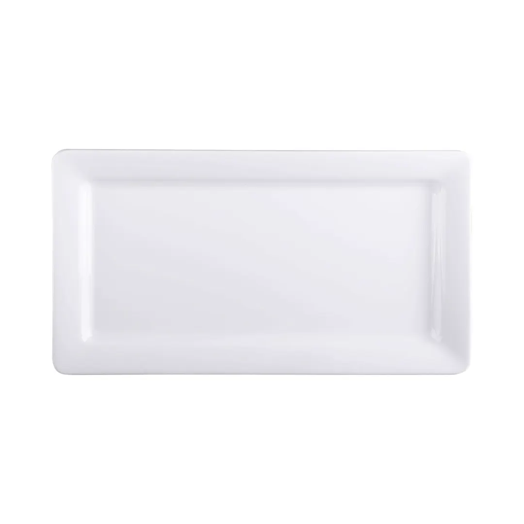 GET M137RC-W Serving Platter, 13" x 7" x 1-1/8", White Melamine, Break, Chip Resistant, BPA Free