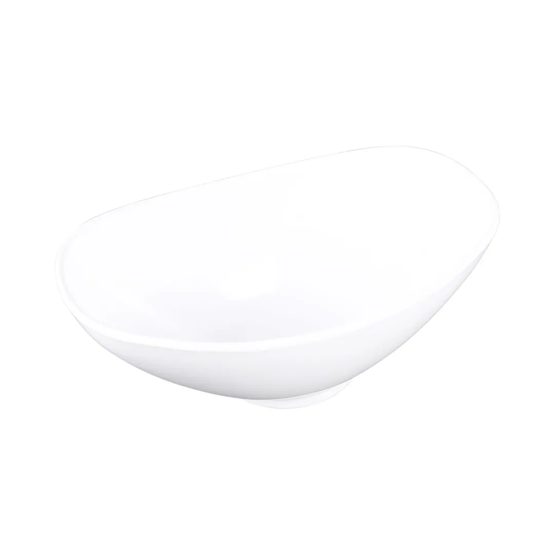 GET M138OV-NW Oval 3-1/4 Qt White Melamine Bowl, 13"L x 8"W x 4.5"H, BPA‑Free, Dishwasher Safe
