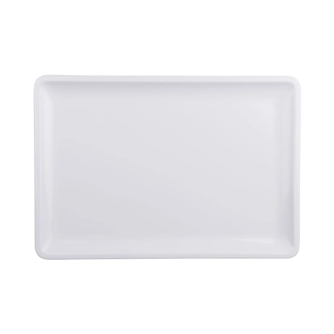 GET M139RC-W Elite Serving Platter, 13"L x 9"W x 3/4"H, Rectangular, Melamine, White