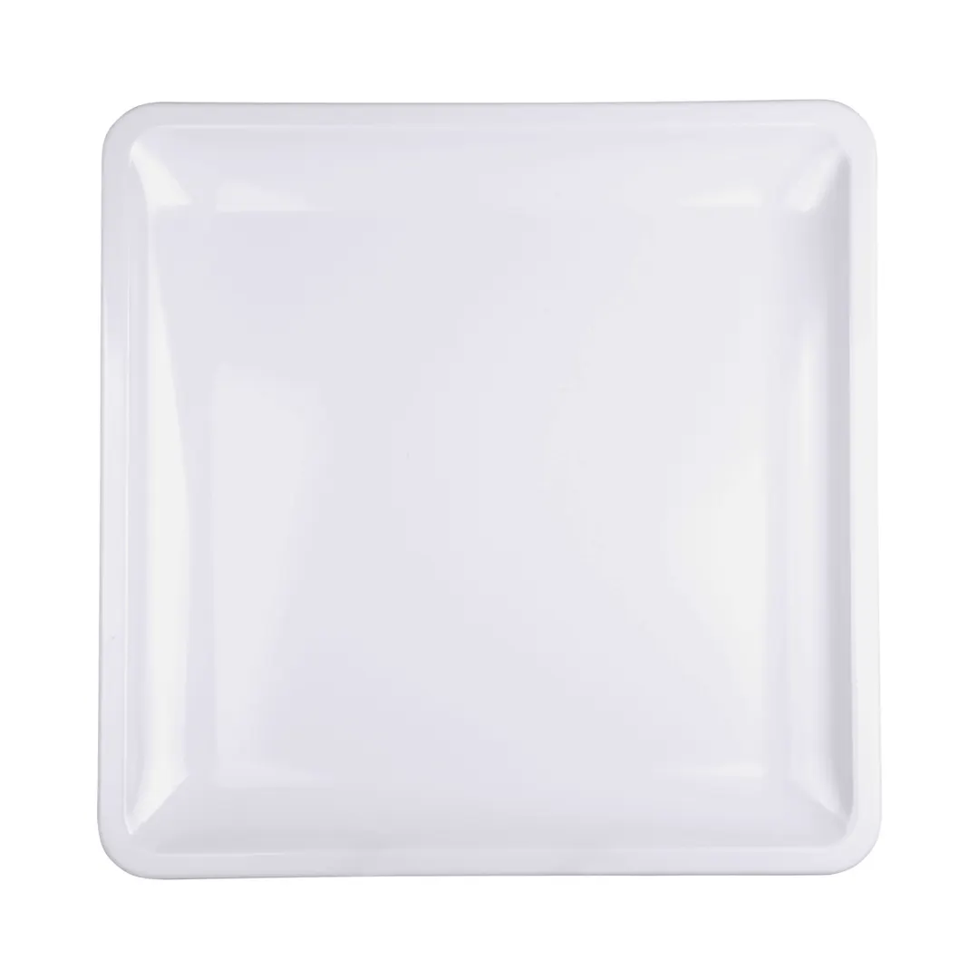 GET M14118SQ-W Elite Global Solutions Platter, 14" x 14" x 1-1/8", Square, Melamine, White