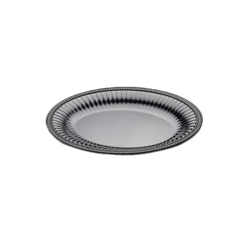 GET M14R-B Elite Global Platter – 14" Round, Black Melamine, Beaded Edge, Dishwasher Safe, BPA Free