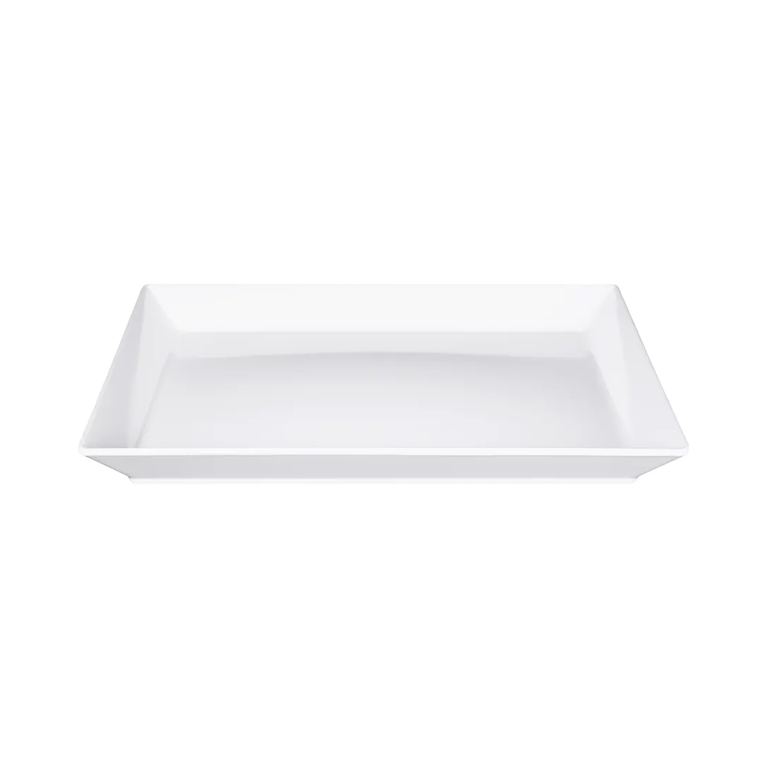 GET M1512B-W Serving Platter, 15" x 12" x 1-1/2", White, Melamine, BPA‑Free, Dishwasher Safe