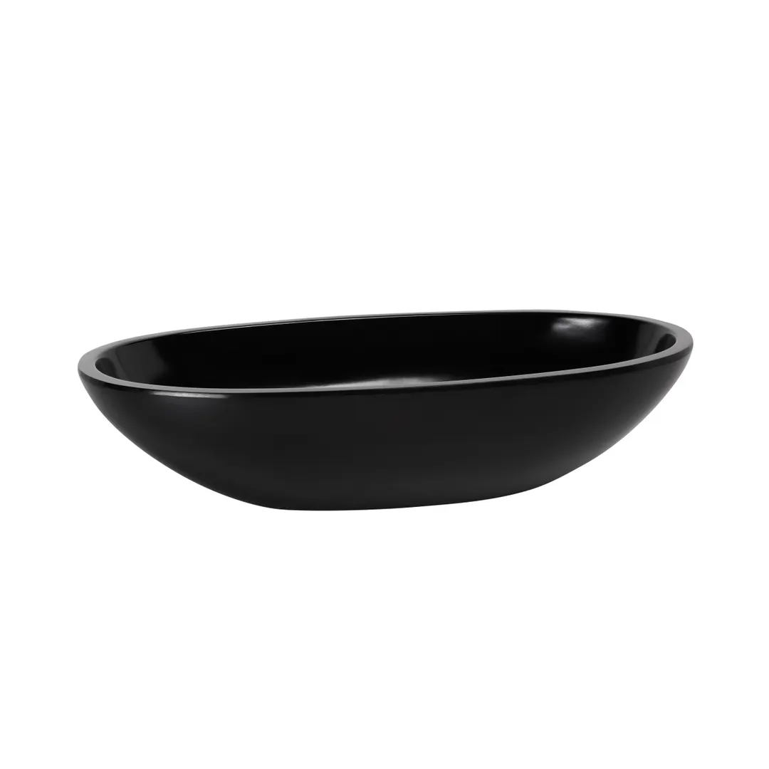 GET M157OV-B Elite Global Solutions Bowl, 3 Qt (96 Oz), 15"L x 7-1/2"W x 3-1/2"H, Oval Melamine Black