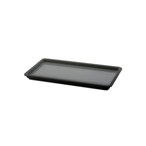 GET M1581-B Elite Global Tray – 15"L x 8"W x 1"H Rectangular Black Venetian Melamine Dishwasher‑Safe