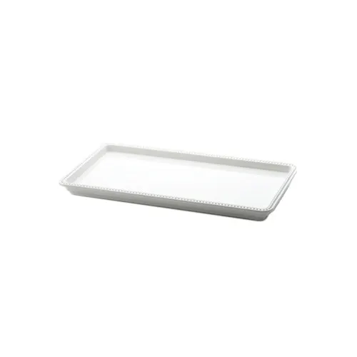 GET M1581-NW Elite Global Solutions Tray, 15"L x 8"W x 1"H, Rectangular, White, Melamine, Beaded Edge