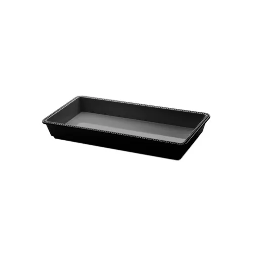 GET M1582-B Tray, 15" x 8" x 2" Rectangular, Black Melamine, Venetian, Dishwasher Safe