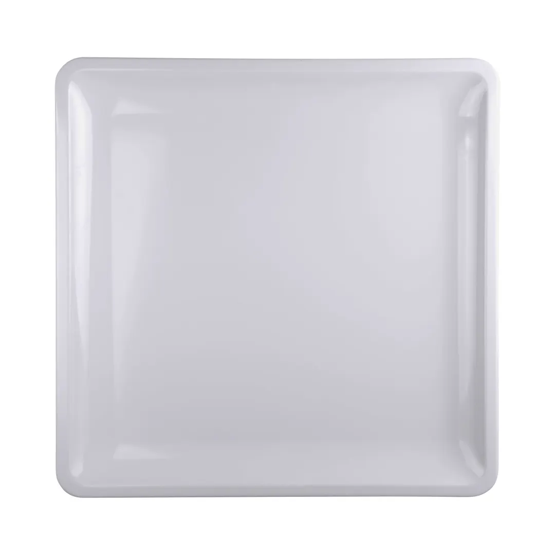 GET M16118SQ-W Elite Global Solutions Platter, 16" x 16" x 1-1/8", Square, Melamine, White
