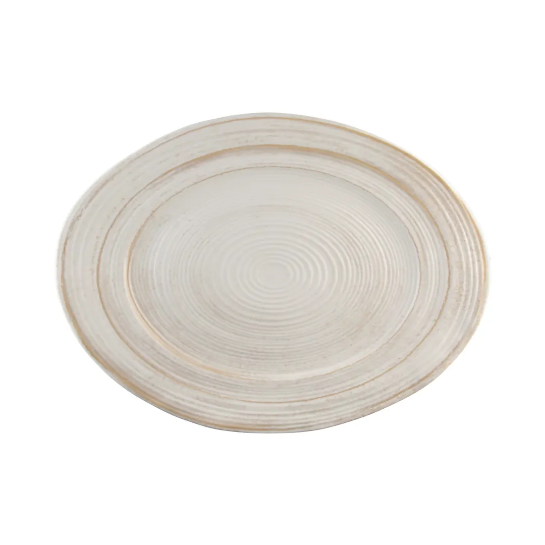 GET M16512OVST-OWD Serving Dish, 16.5"L x 12"W x 1.5"H, Irregular Oval Melamine, Off‑White