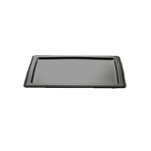 GET M1812RC-B Elite Tray, 18" x 12" x 3/4" Rectangular, Black Melamine, Venetian, Dishwasher Safe