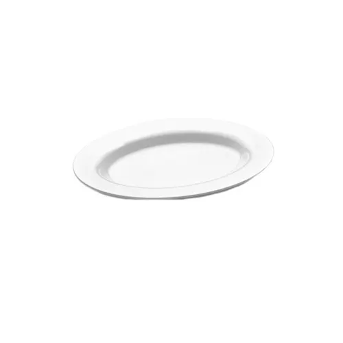 GET M18OV-NW Oval Platter, 18"L x 14"W x 1-3/8"H, White Melamine, Break/Chip/Stain Resistant