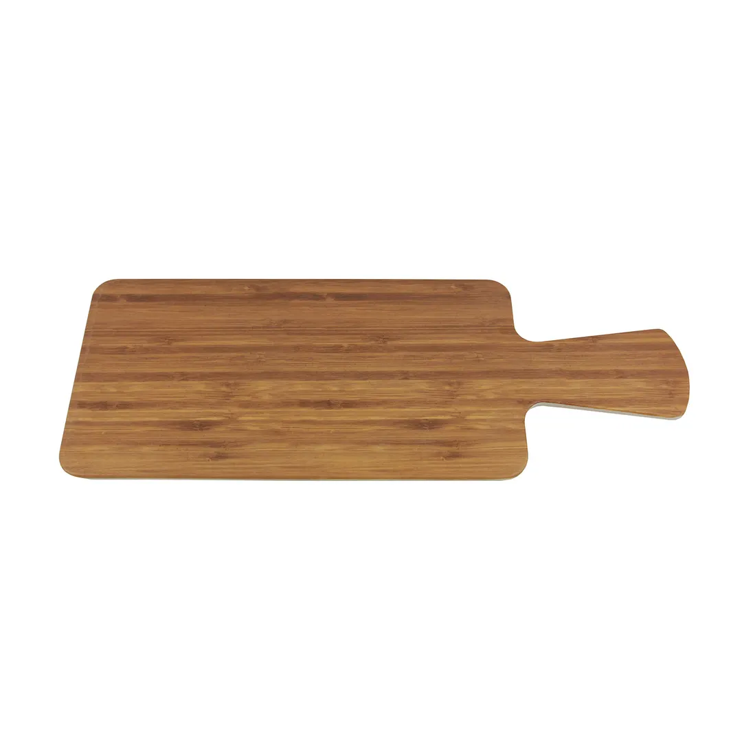 GET M510RC-BB - 10-1/2" x 5-1/2" Melamine Serving Board, Bamboo, 4" Handle, Dishwasher Safe