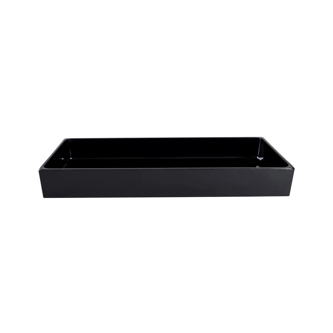 GET M6152-B Food Bin, 15" x 6" x 2", Rectangular, Black, BPA-Free Melamine, Dishwasher Safe