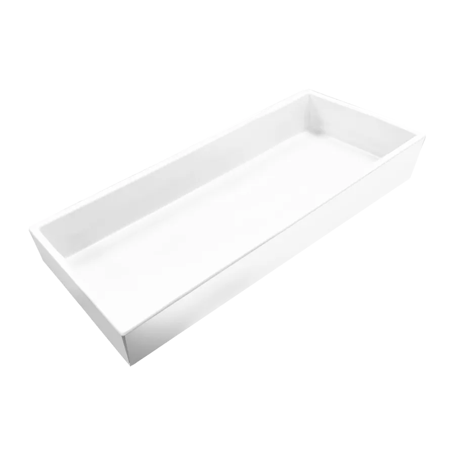 GET M6152-W Food Bin, 15" x 6" x 2" Rectangular, White Melamine, Break Resistant, BPA Free