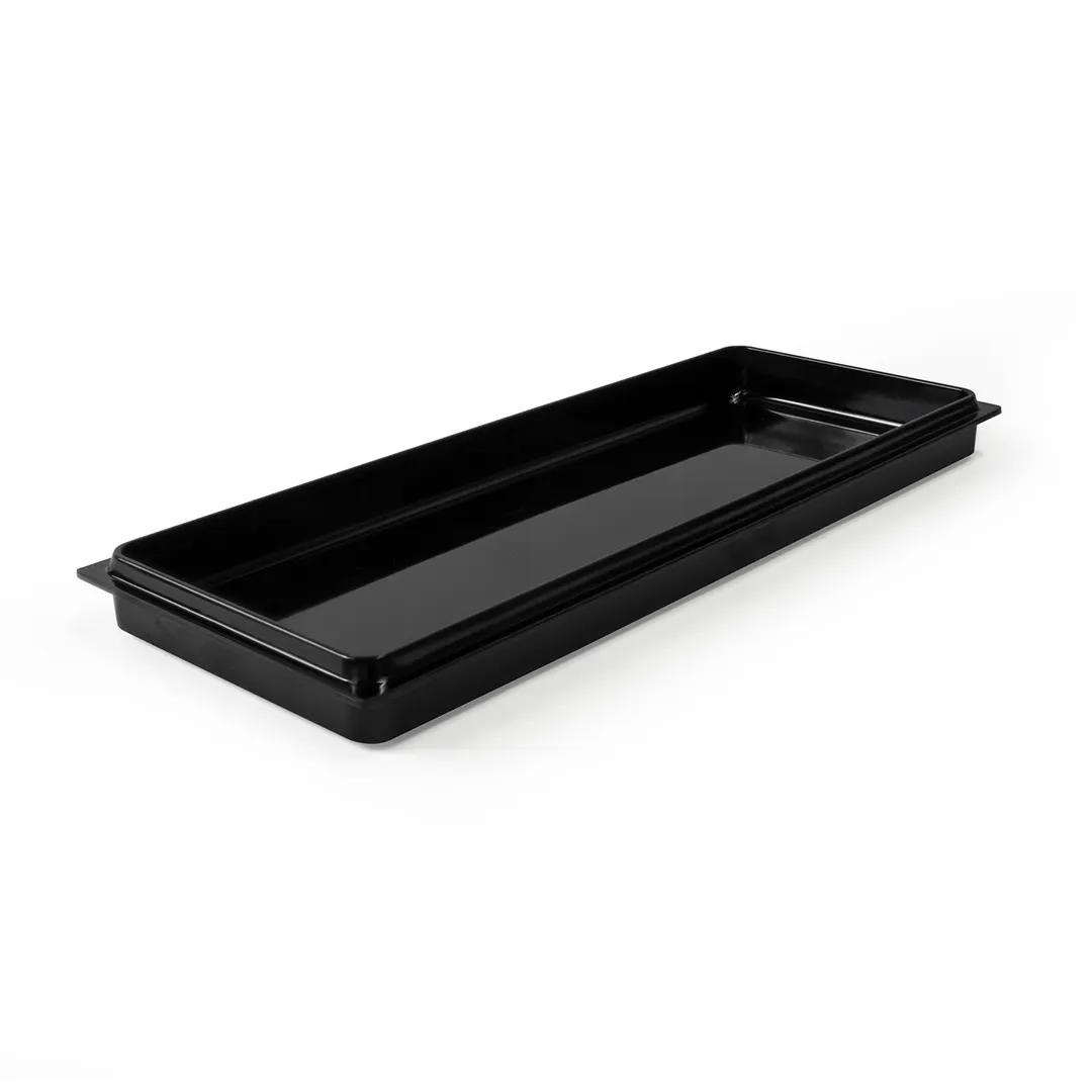 GET M6152LID-B Elite Global Lid, 15" L x 6" W, Black Melamine Flat, Break/Chip Resistant, BPA Free