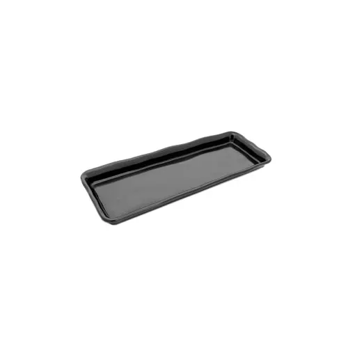 GET M618-B Tray, 17.5"L x 6.5"W x 1.5"H, Rectangular, Organic Edged, Melamine, Black