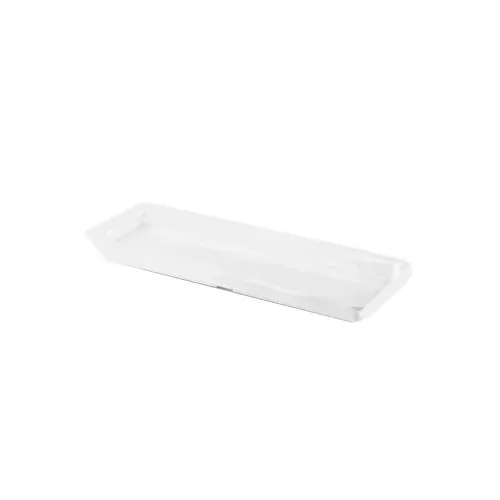 GET M618-NW Elite Tray, 17-1/2"L x 6-1/2"W x 1-1/2"H, Rectangular, Organic Edged, White Melamine