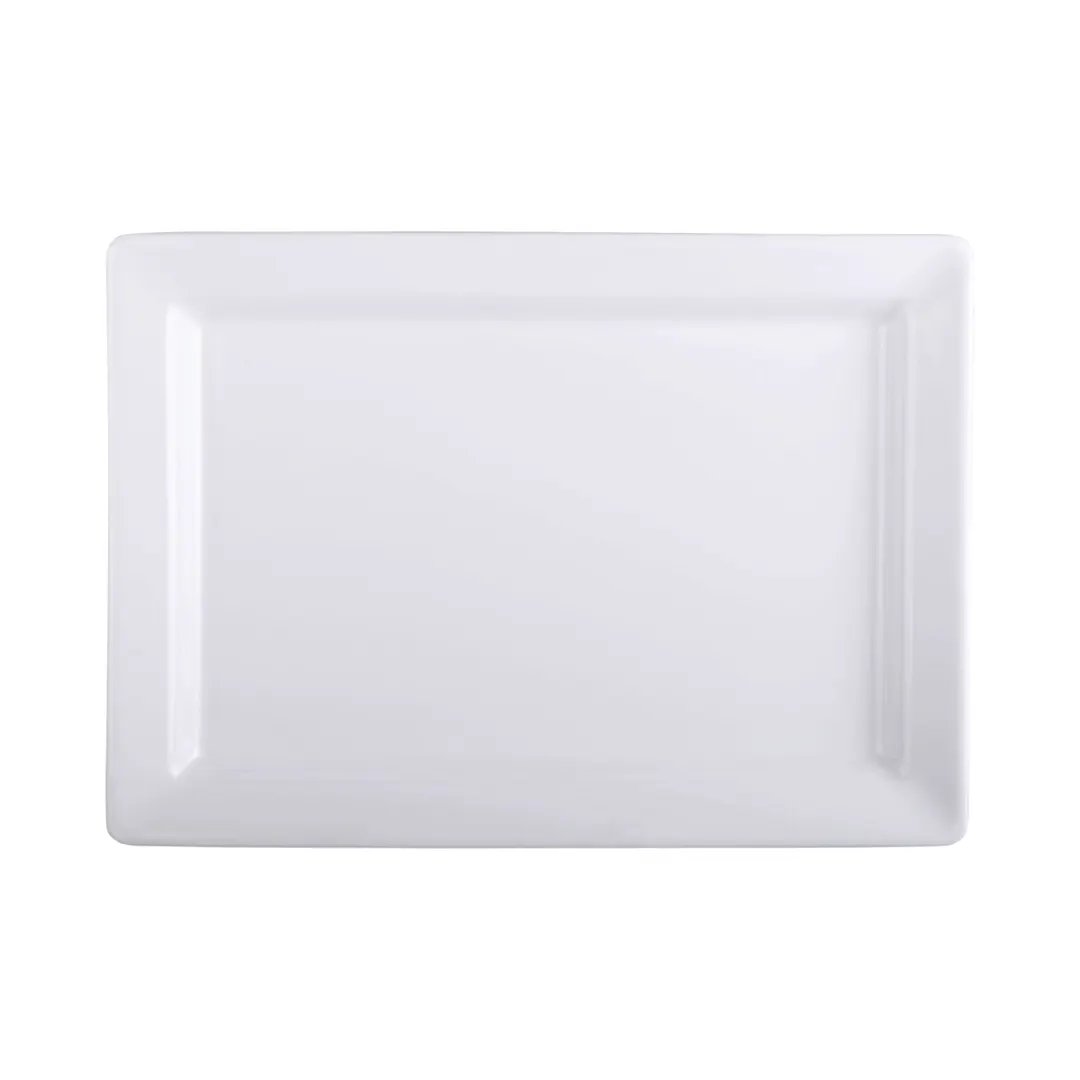 GET M812RC-W Elite Solutions Serving Platter, 12"L x 8-1/4"W x 1-1/8"H, Rectangular, Melamine, White