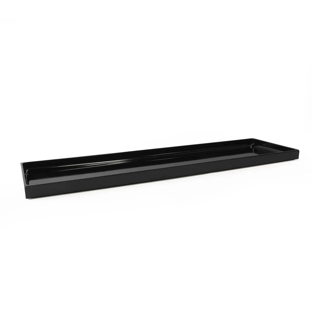 GET M8301-B Bin, 30"L x 8"W x 1-1/4"H (3/4"-2-1/4" Depth) Melamine Black, Resistant BPA‑Free