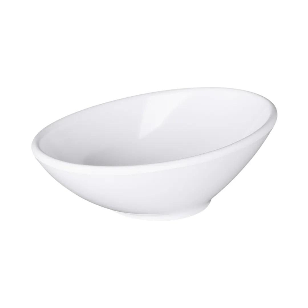 GET M85-NW 1/2 Qt. White Melamine Bowl, 8" L x 5" W x 2-1/4" H, Break‑Resistant, BPA Free, Dishwasher Safe