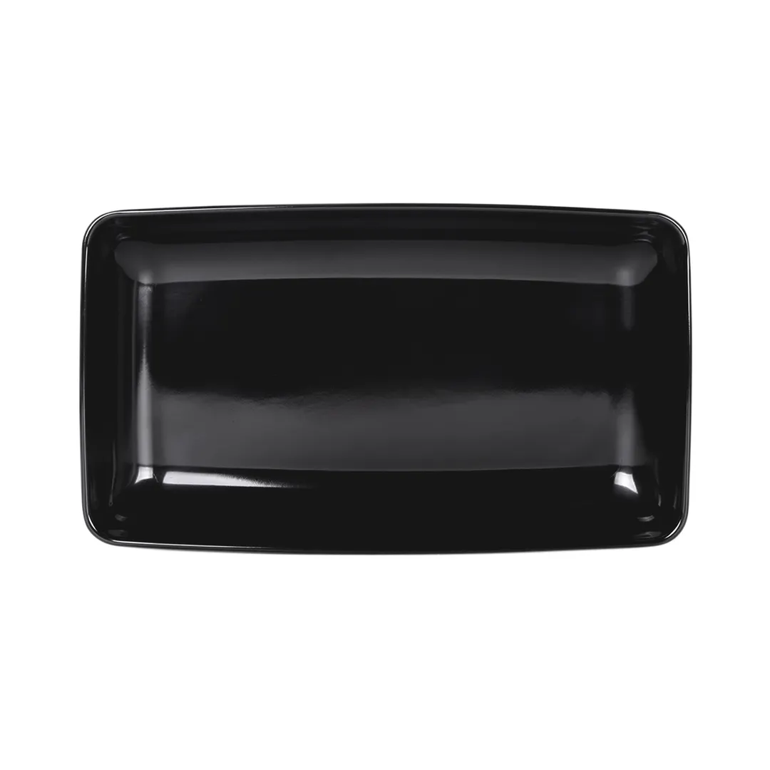 GET M85145-B Platter, 14.5"L x 8.5"W x 2.75"H, 2.5 Qt, Rectangular, Black Melamine