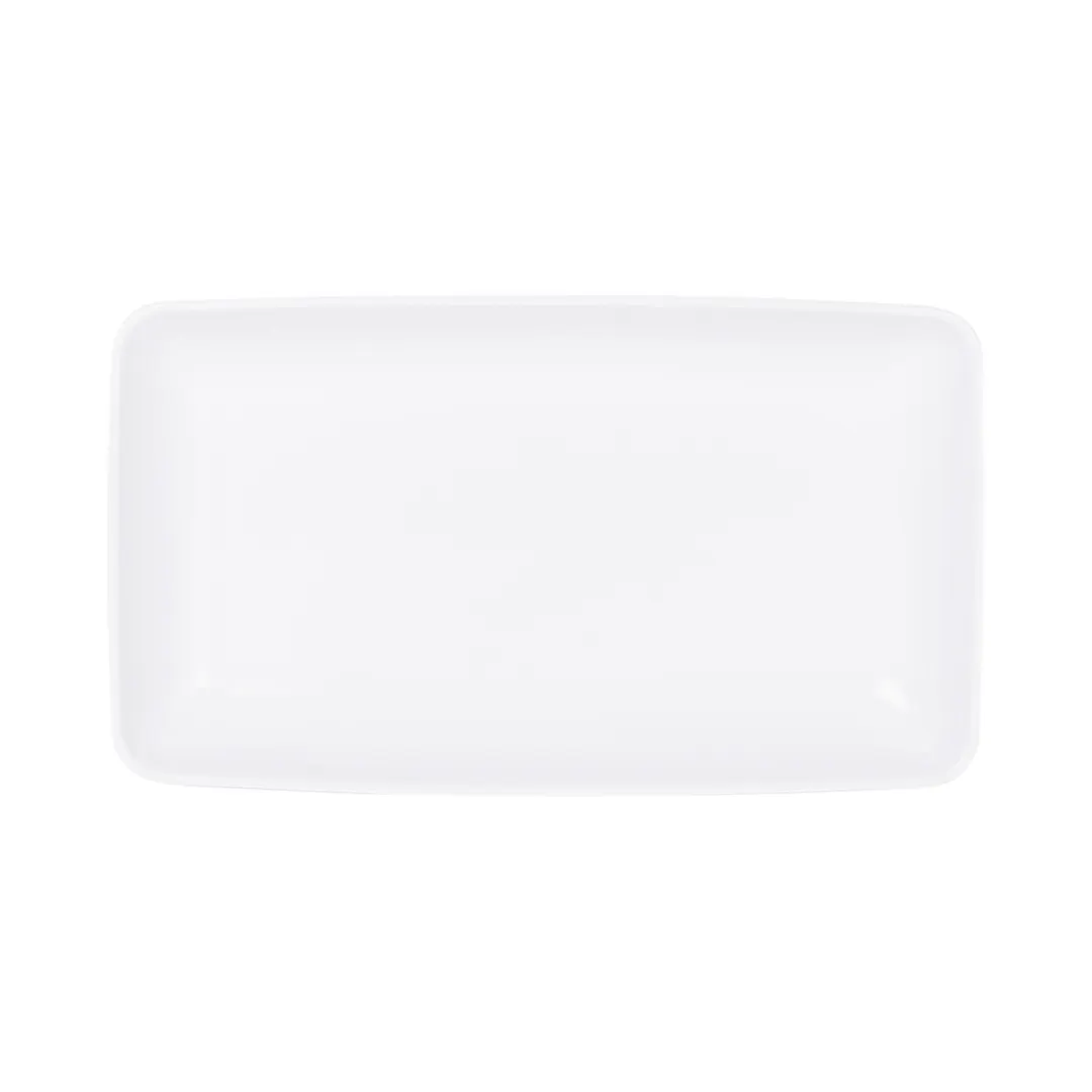 GET M85145-NW Platter, 14.5"L x 8.5"W x 2.75"H, 2.5 Qt, Rectangular, Melamine, White