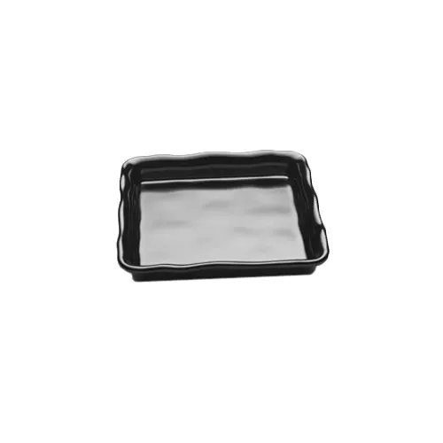 GET M858-B Tray, 8-5/8" x 1-5/8"H, Square, Shallow, Black Melamine, Break/Chip/Stain Resistant