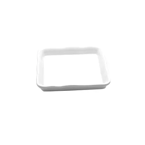 GET M858-NW Elite Global Tray – 8-5/8" x 1-5/8" Square Shallow White Melamine Display Tray