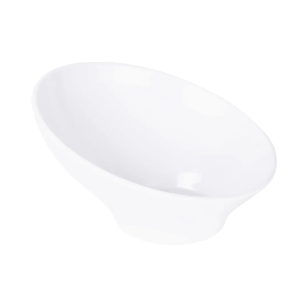 GET M9-NW Elite Global Solutions Bowl, 28 Oz, 9" Dia. X 2-1/2" X 5"H, Angled, Melamine, White