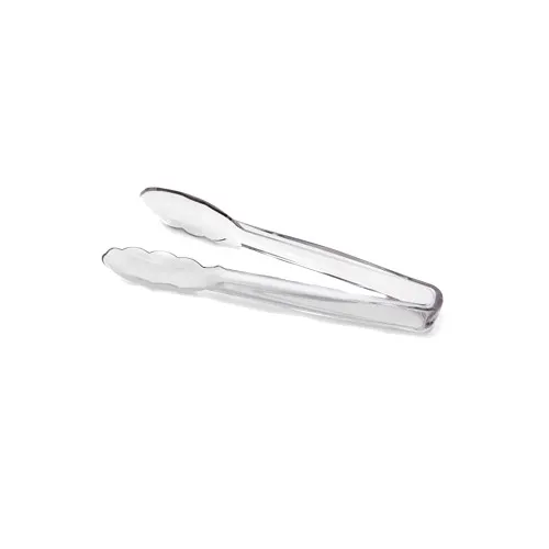 GET M9T-C Elite Global Solutions Utility Tongs, 7-9" Clear Polycarbonate BPA-Free Scalloped Edge