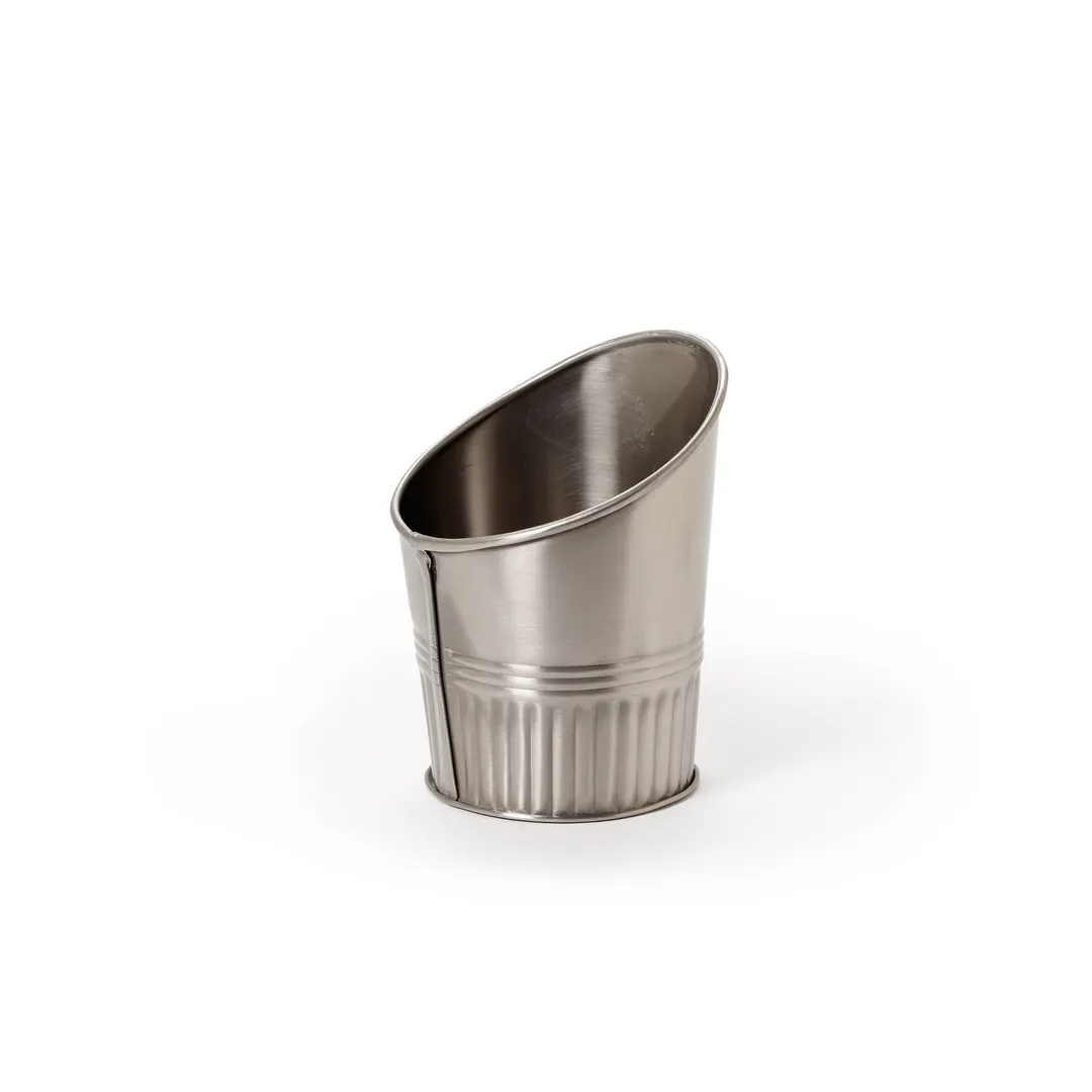 GET MC-34-SS Clipper Mill French Fry Cup, 10 Oz, 3-1/2" Dia x 4-1/2" H, Angled Stainless Steel