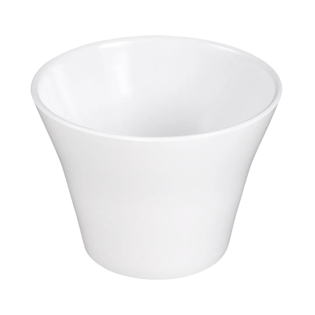 GET MC32-W Salad Crock, 32oz, 5-3/4" Dia. 4-1/4" H, 1qt, White Melamine, Stain‑Resistant