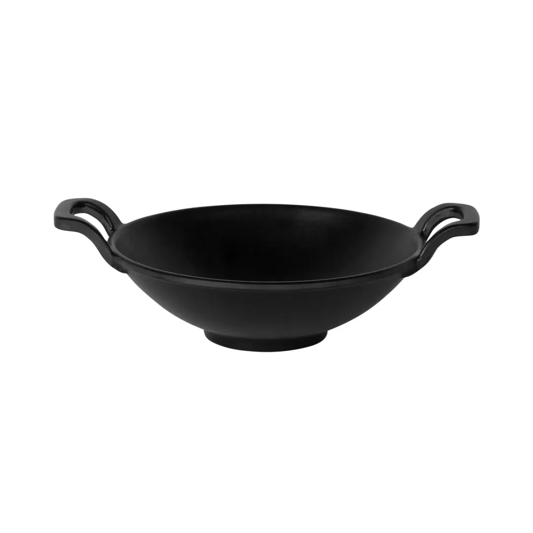 GET MFP7218-B Elite Global Solutions Melamine Wok, 7" Dia. x 2-1/8"H, Black, Break & Chip Resistant