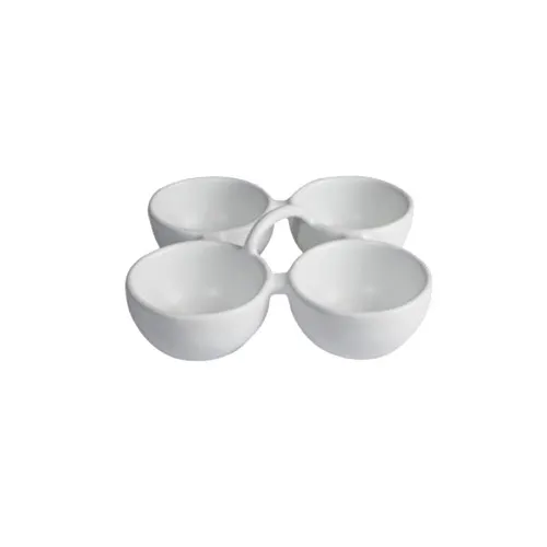 GET MJ601ST Bugambilia Condiment Bowl, 4‑Division, 10 oz, 9½" Dia, Aluminum Bowl with Steel Trim