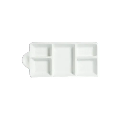GET MJ602BB Bugambilia 5-Division Condiment Dish, 10.14 oz., 9.84"L x 4.45"W, Cast Aluminum, Black