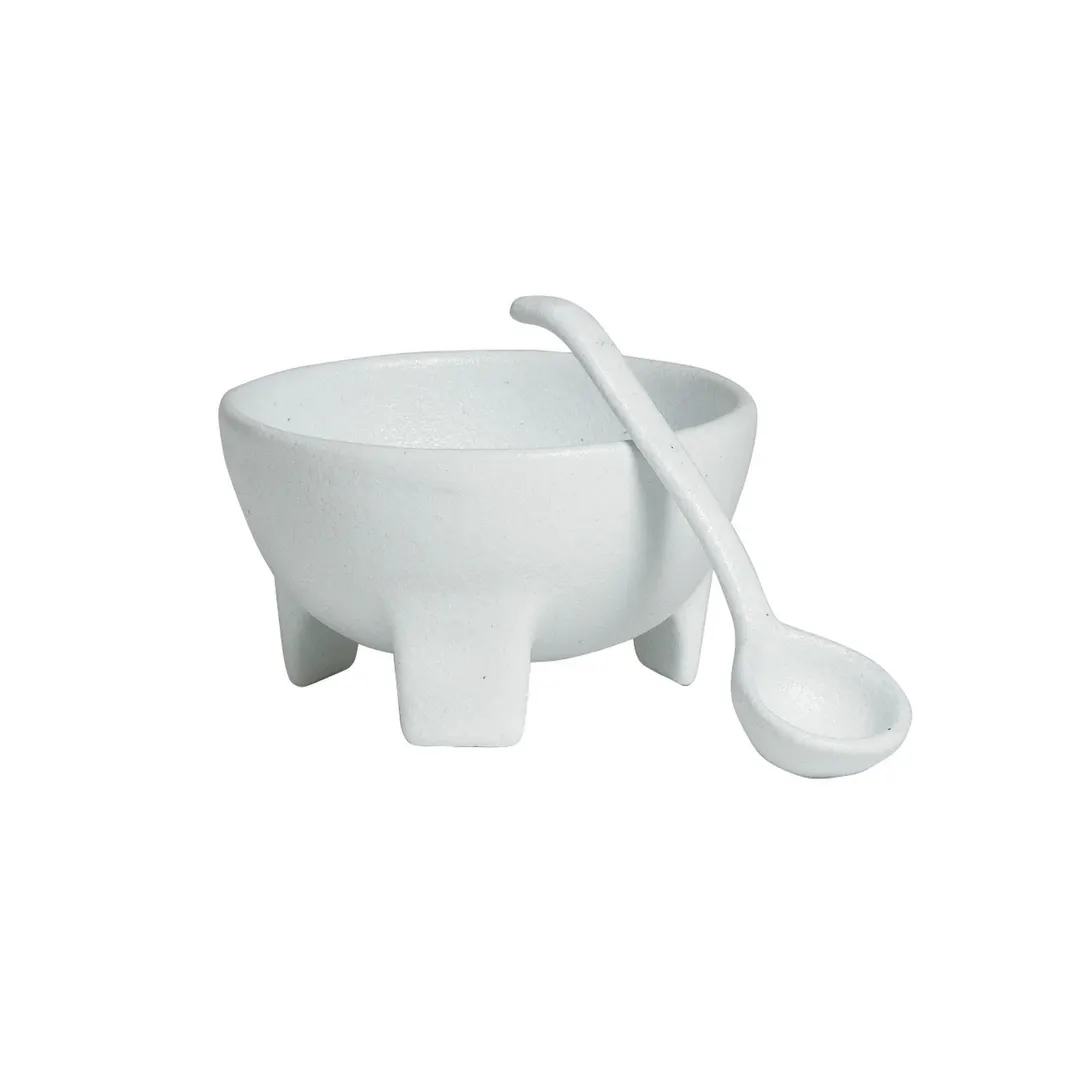 GET MJS04-MOD - Bugambilia Molcajete, 40-2/3 Oz, 7" x 7" x 4" White Aluminum Resin