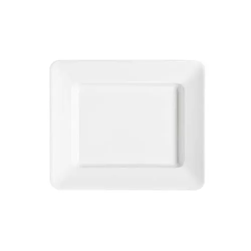 GET ML-11-W Milano Plate, 12" x 10", Rectangular, Melamine, White, Break-Resistant, Dishwasher Safe