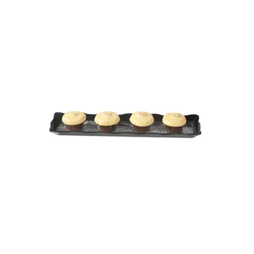 GET ML-113-BK Bake & Brew Display Tray, 23" x 5-1/4", Black Melamine, Scallop Edge, BPA‑Free
